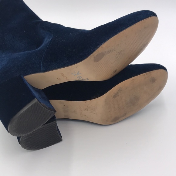 Blue velvet booties ankle boots 7.5 NWQUARRYN - Picture 11 of 11